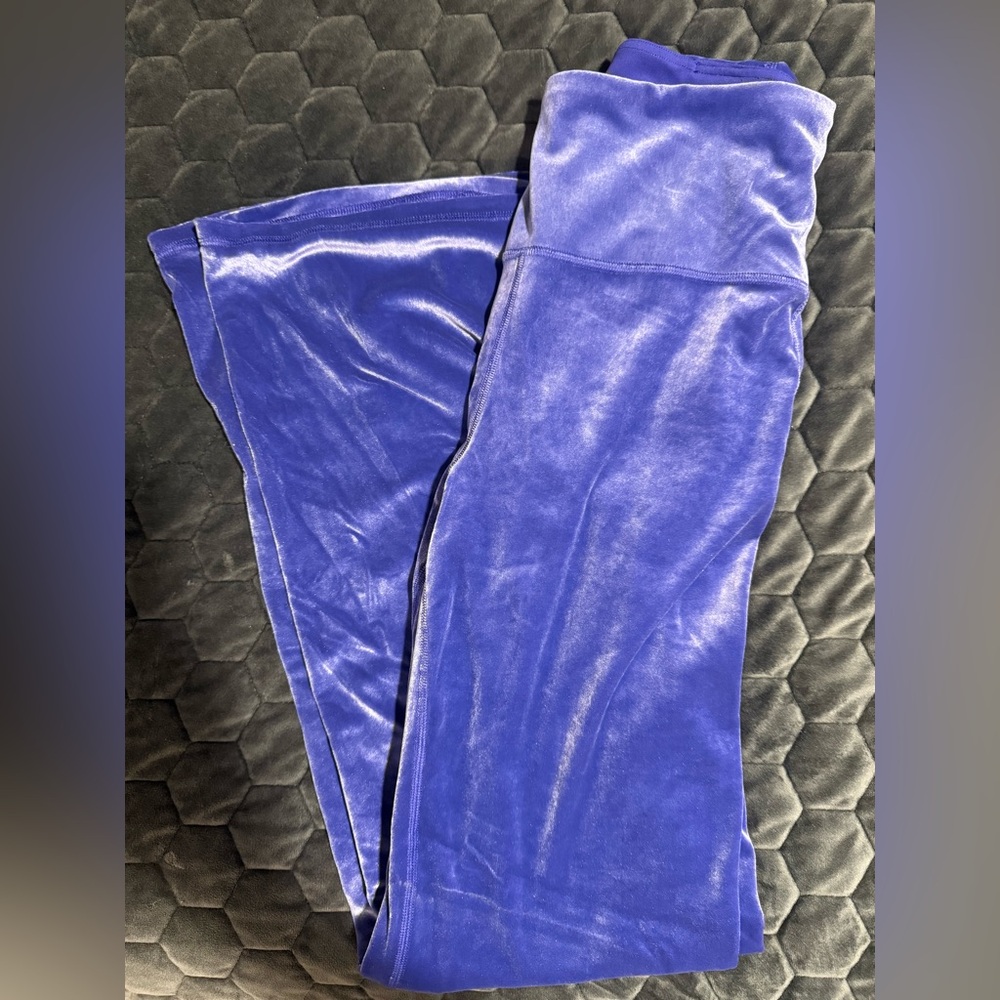 Athleta Purple Velvet Flare Pants